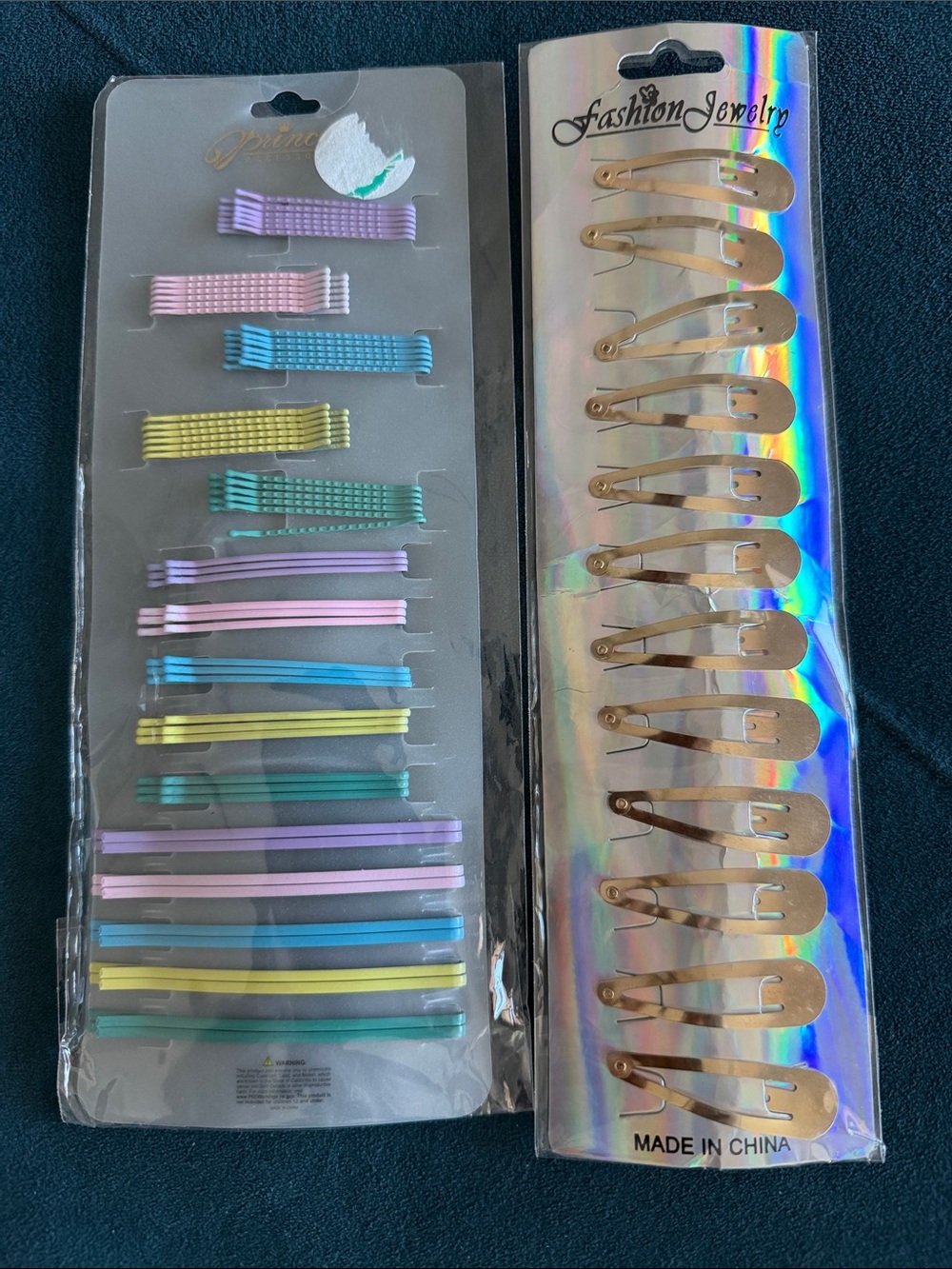 Pastel Hair pins and gold Clip Set- new in package
